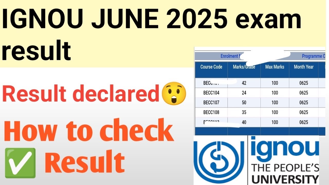 IGNOU june 2025 exam results| IGNOU result 2025| IGNOU passing marks | #ignou #iguouexam