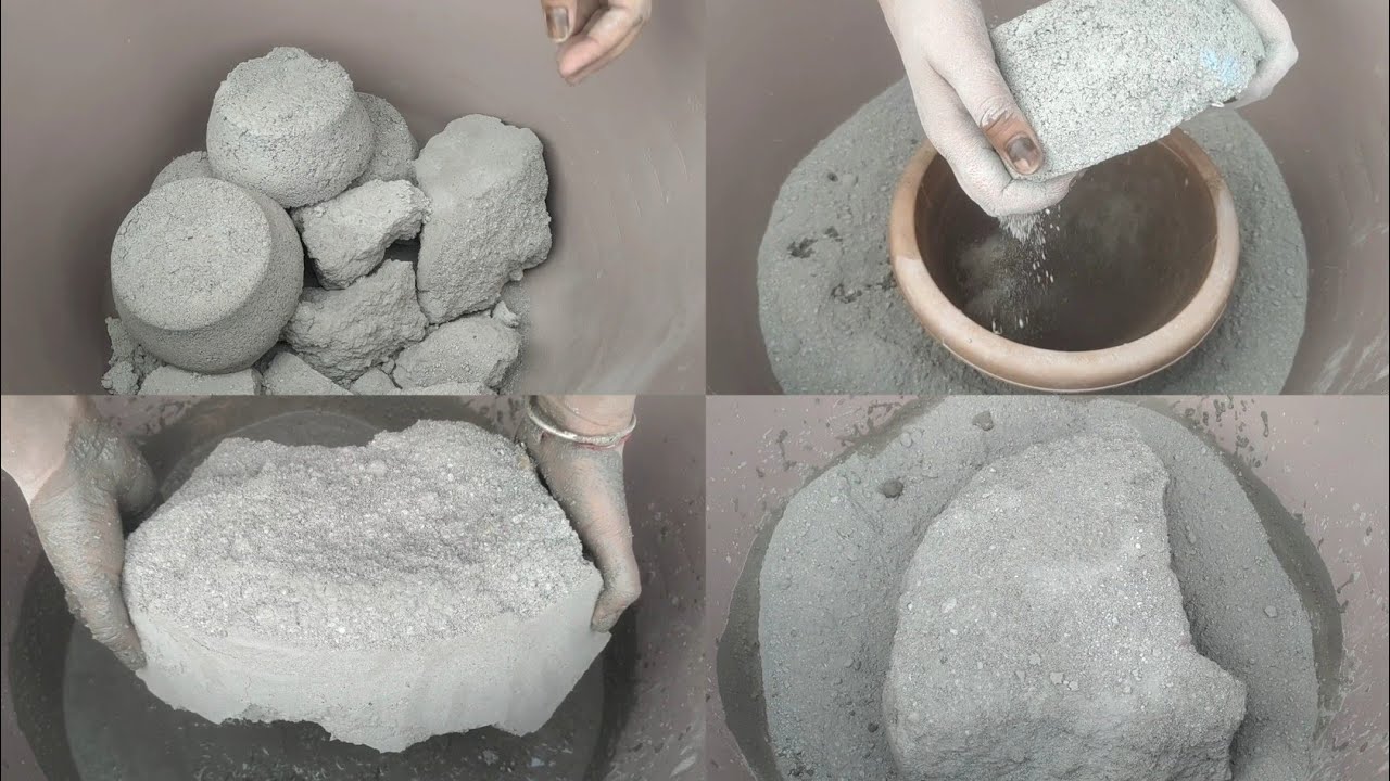 Asmr Extra Gritty pure cement dusty 🌪️ dry and water 💦 crumbling