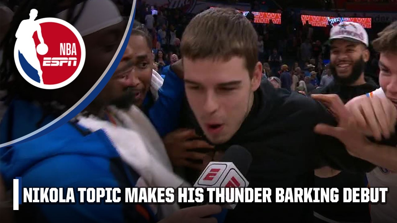 Chet Holmgren reacts to TAKING DOWN Wemby 😤 + Nikola Topic's BARKING DEBUT 🐶 | NBA on ESPN
