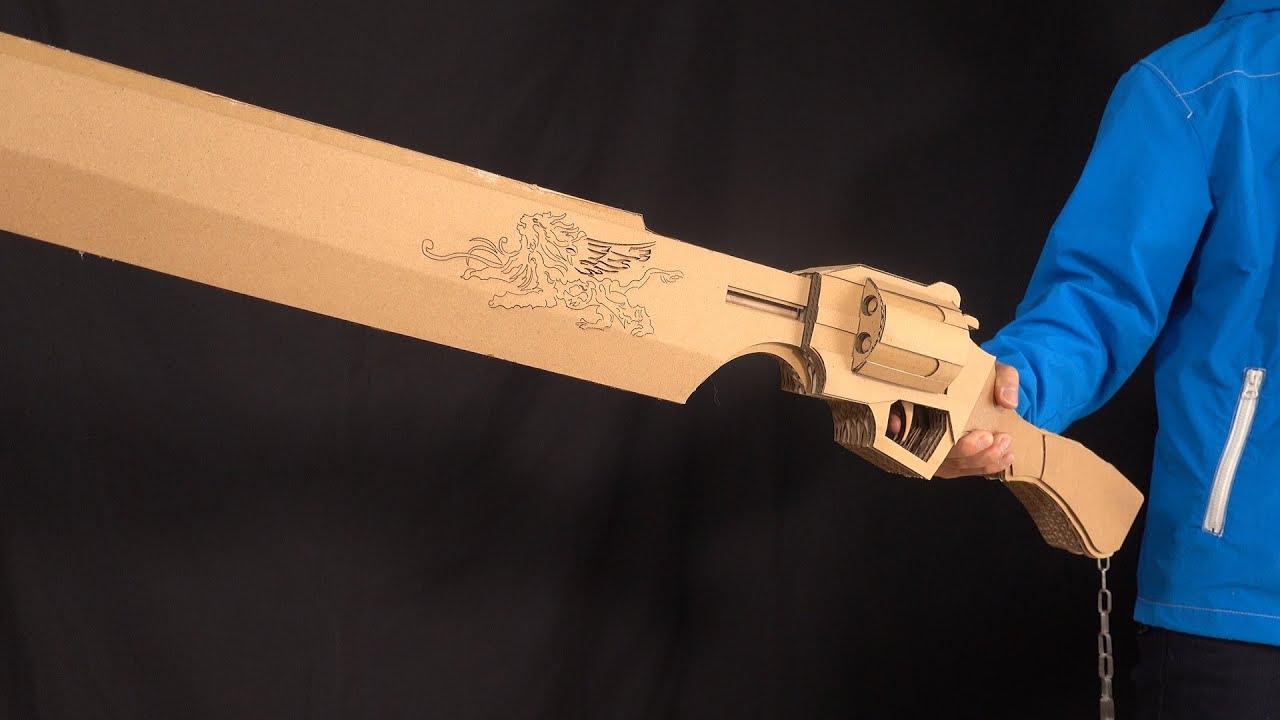 FF8/ダンボールでガンブレードを作る/Squall's Gunblade Cardboard DIY/Final Fantasy VIII- Crafty Transformer