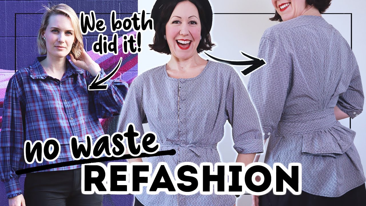 MEN'S SHIRT REFASHION... BUT USING 100% OF IT, I MEAN NO SCRAPS! Refashion challenge with Miss Matti