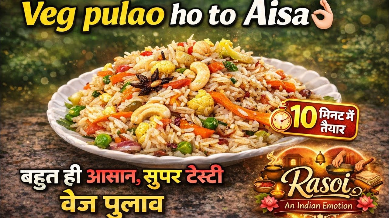 Swadisht veg pulao recipe in 10 minutes #rasoianindianemotion #pulao #indiantredition #youtube #yt 