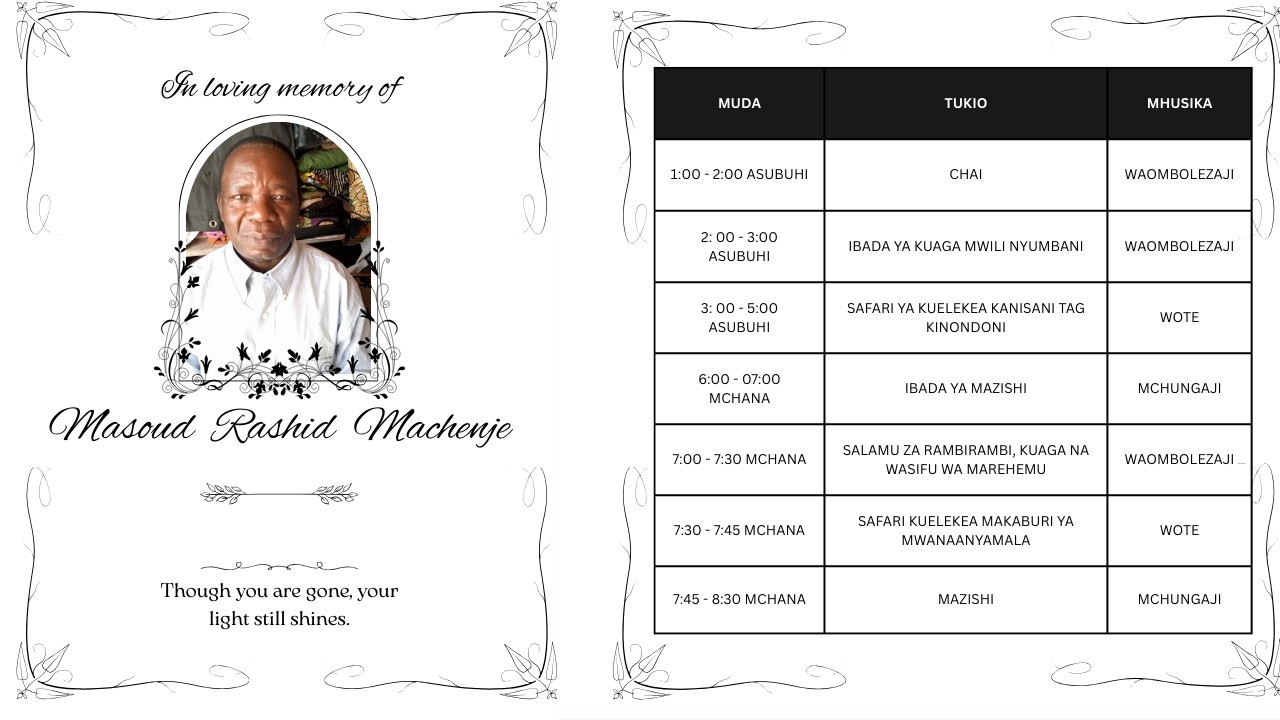 IBADA YA KUAGA MWILI WA MAREHEMU MASOUD RASHID MACHENJE |  13 FEBRUARI 2026
