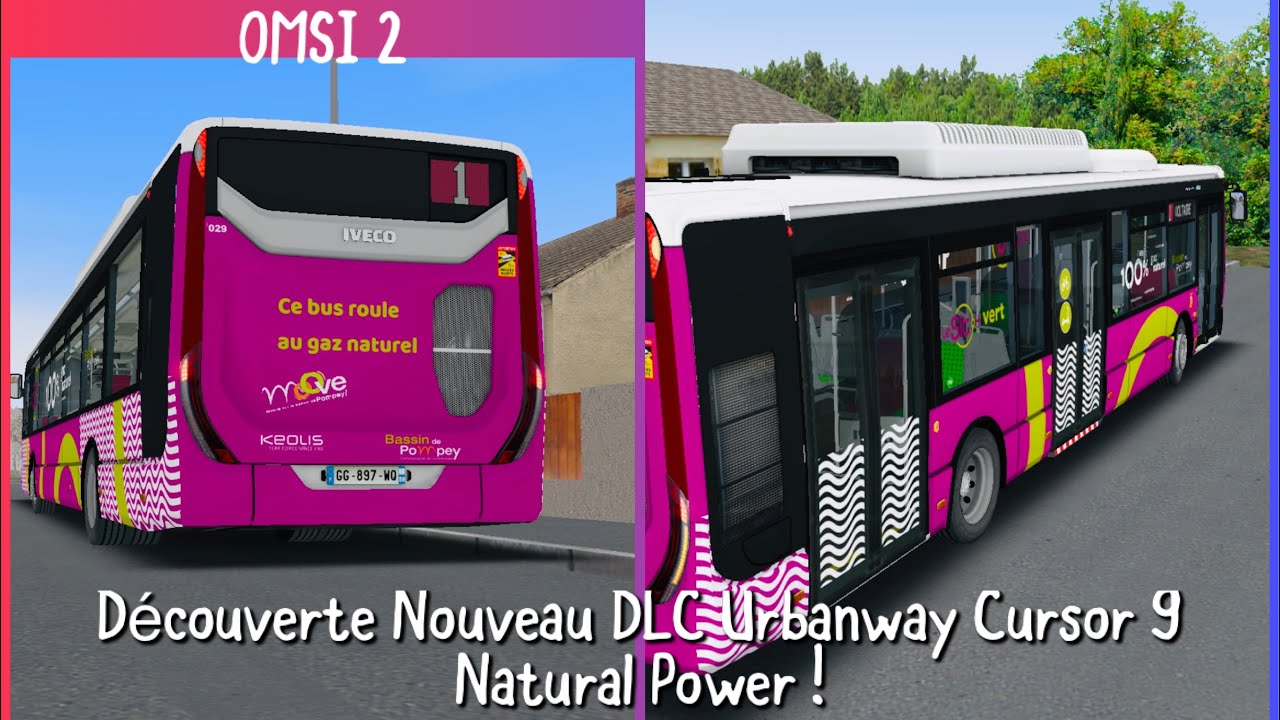 OMSI 2 - Découverte DLC Urbanway Cursor 9 Natural Power - Urbanway 12 GNV STEP E sur la ligne 1