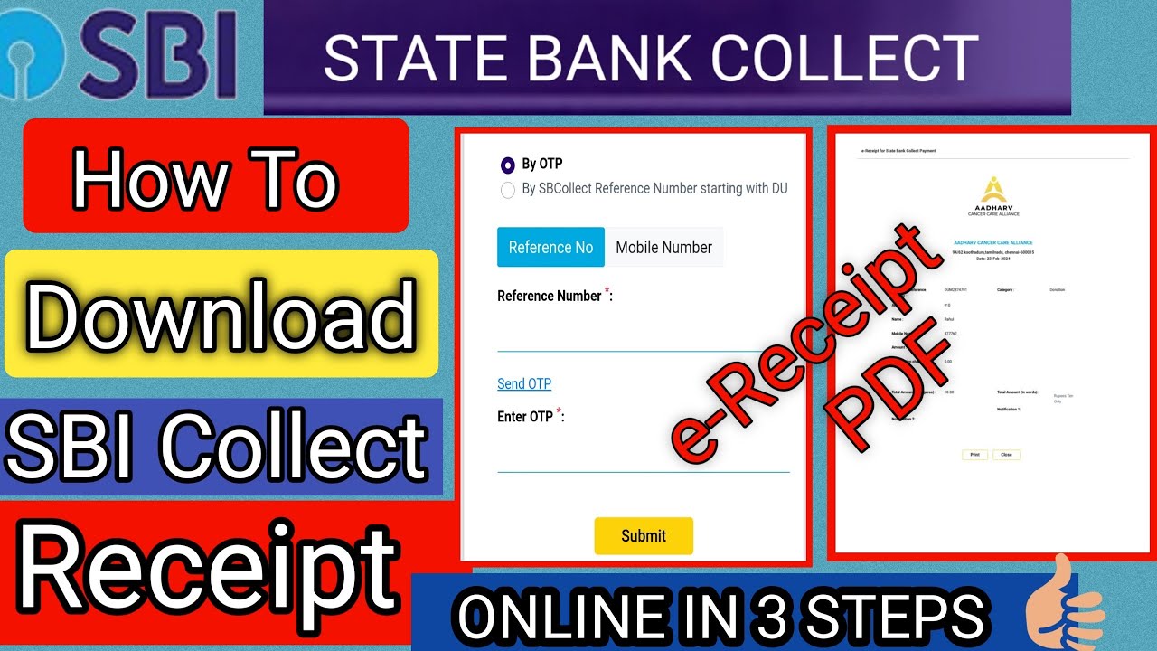SBI Collect Receipt Download:How To Download  SBI Collect Payment E-Receipt Online #SBI_Receipt