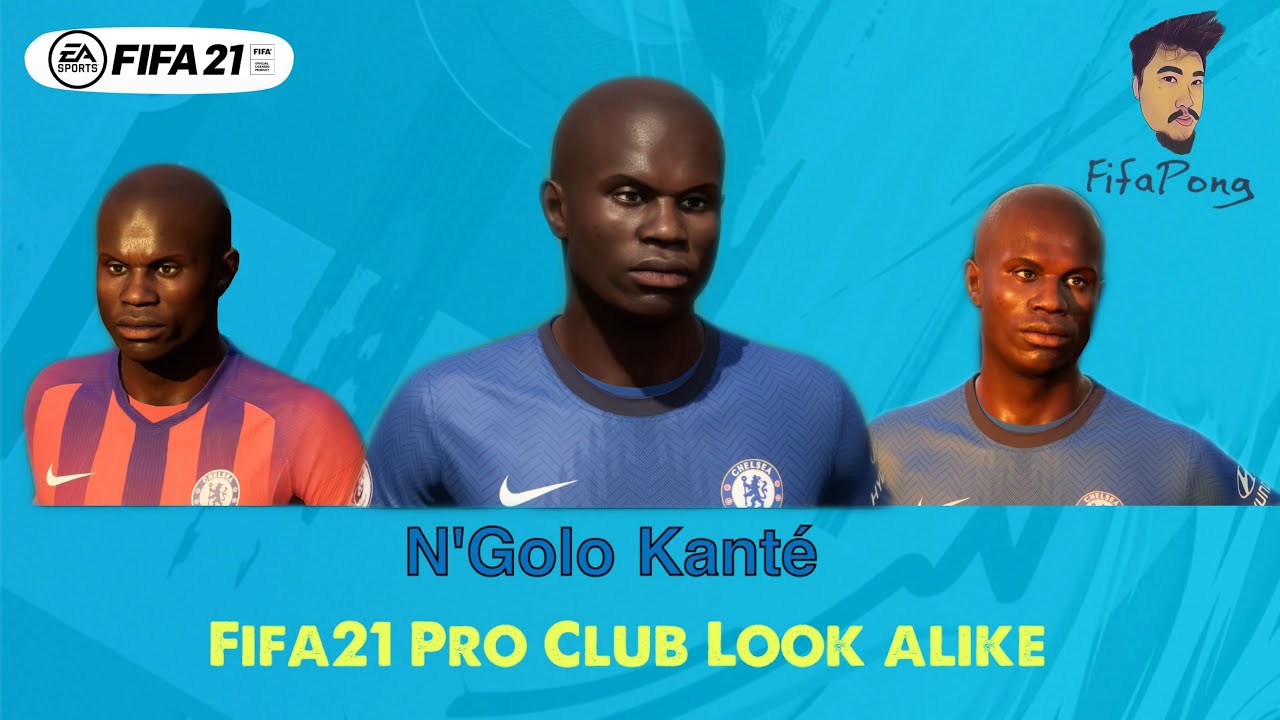 FIFA 21 faces Virtual Pro club look alike N'Golo Kante // Chelsea // France
