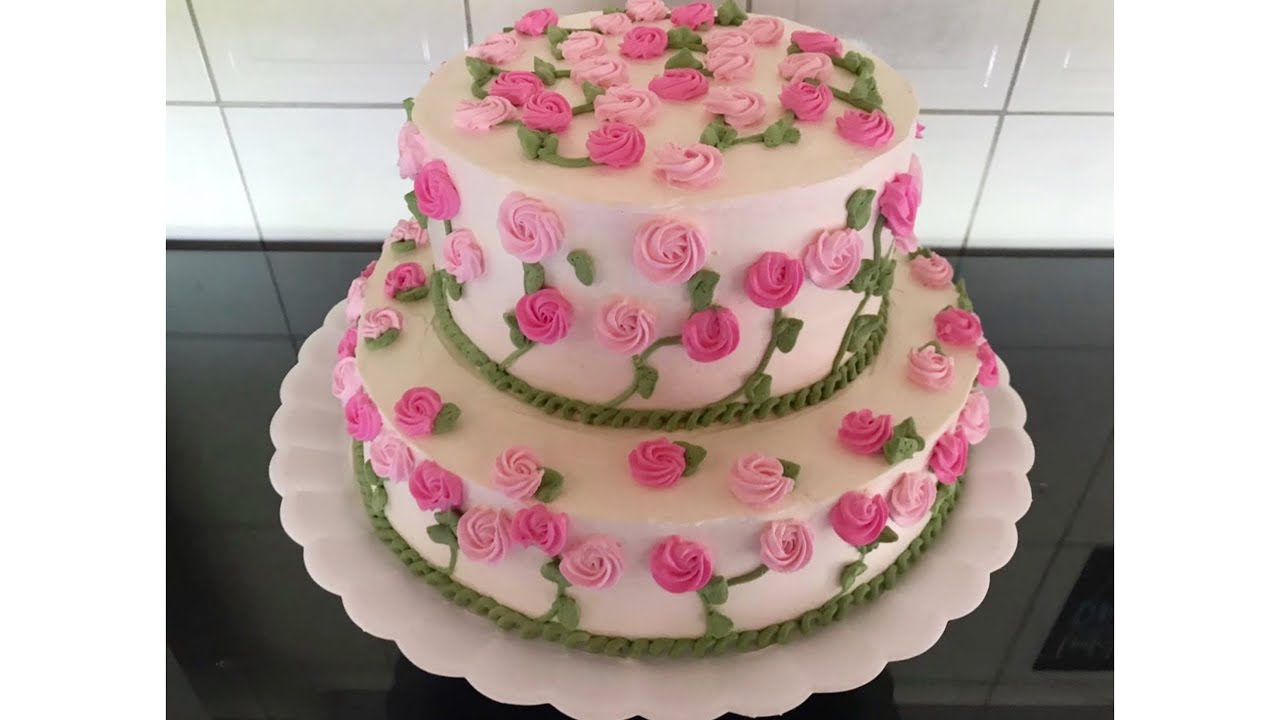 BOLO DE DOIS ANDARES : ESTRUTURAÇÃO + DECORAÇÃO
