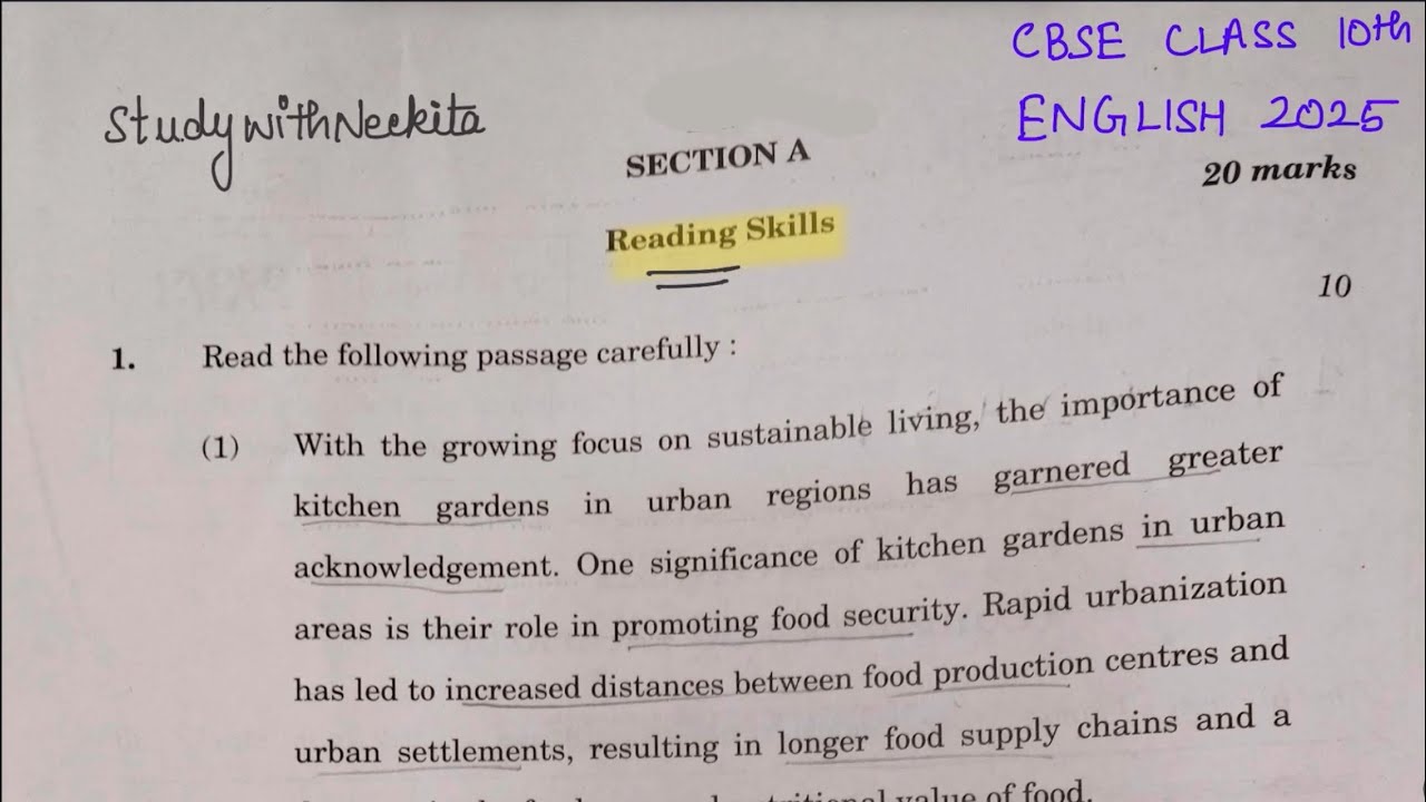 CBSE class 10 English paper solution 2025 /Reading section/paper analysis #cbse10th
