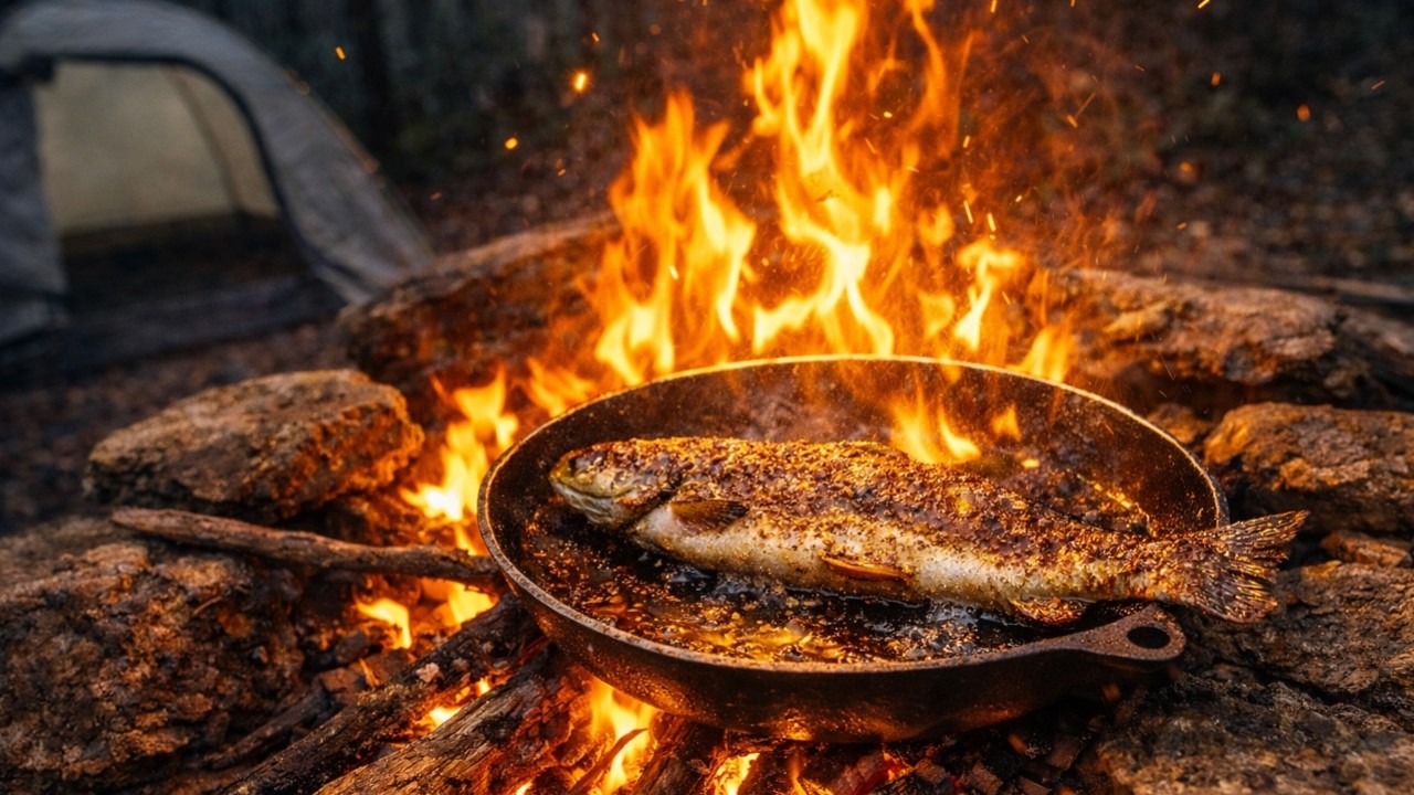 Catch and Cook Wild Trout | Solo Mountain Creek Camping