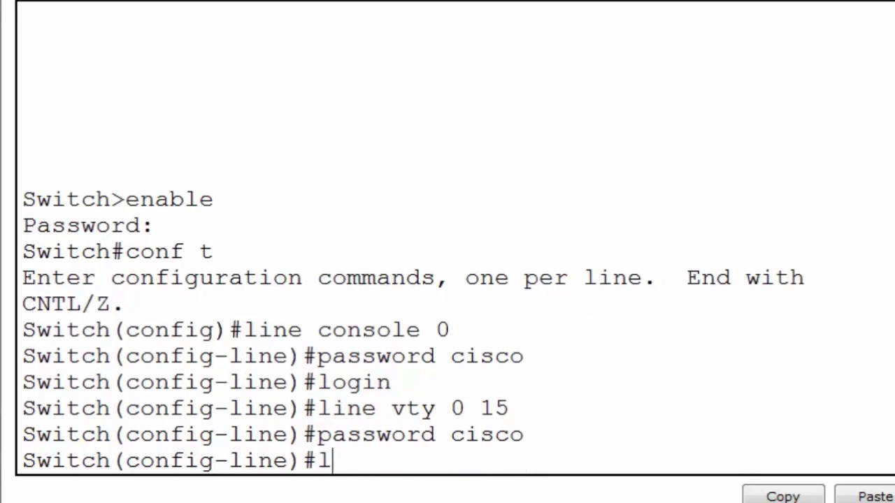 How to enable password for cisco network devices