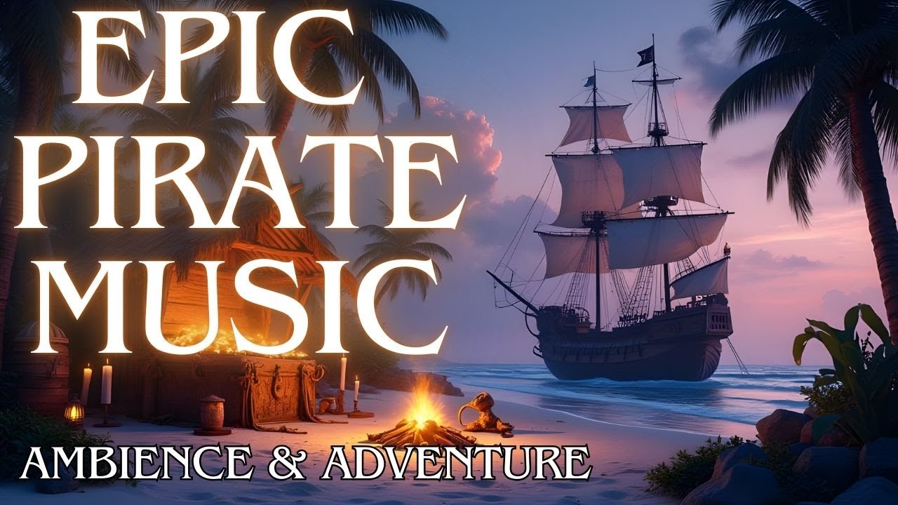 Pirate Ambience | Ocean Waves, Campfire & Epic Pirate Music for Adventure & Roleplay