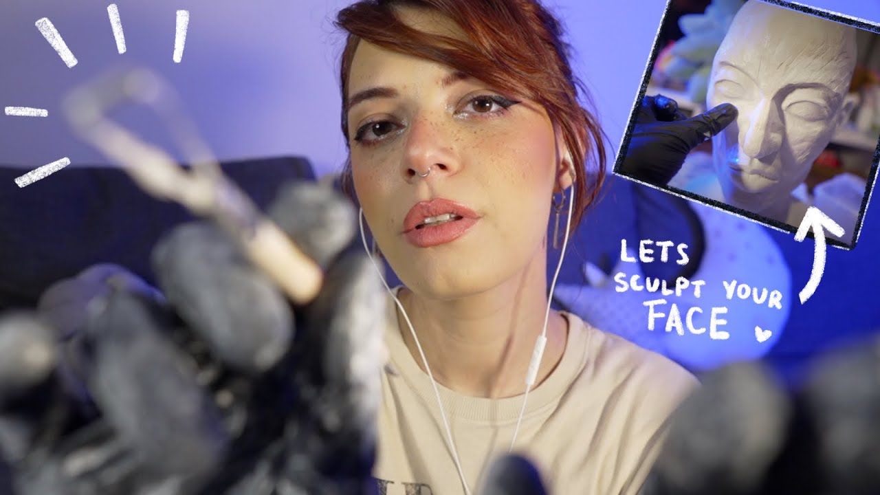 ASMR | Sculpting YOUR Face! Cuz You're ART 🖌️ No Talking (2 POVs, Clay, Sponge, Tools, Massage)