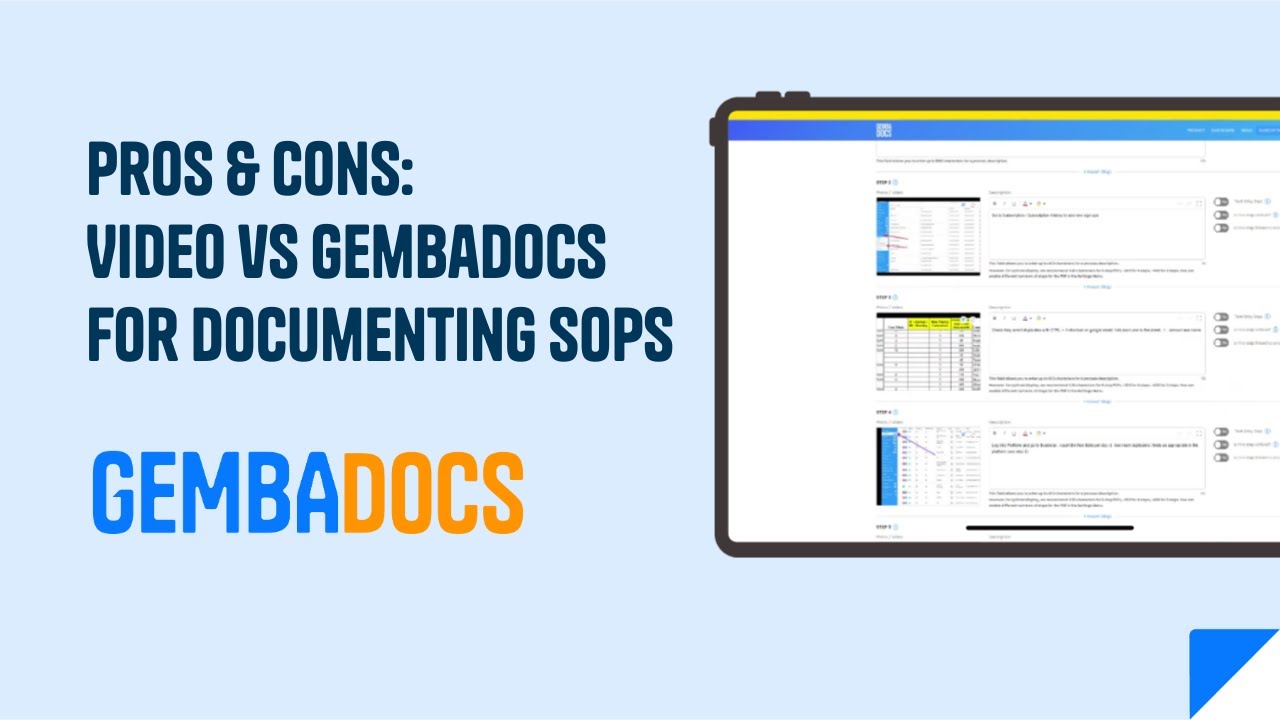 Pros & Cons: Video vs GembaDocs for Documenting SOPs &ndash; 3 Reasons to Rethink Video