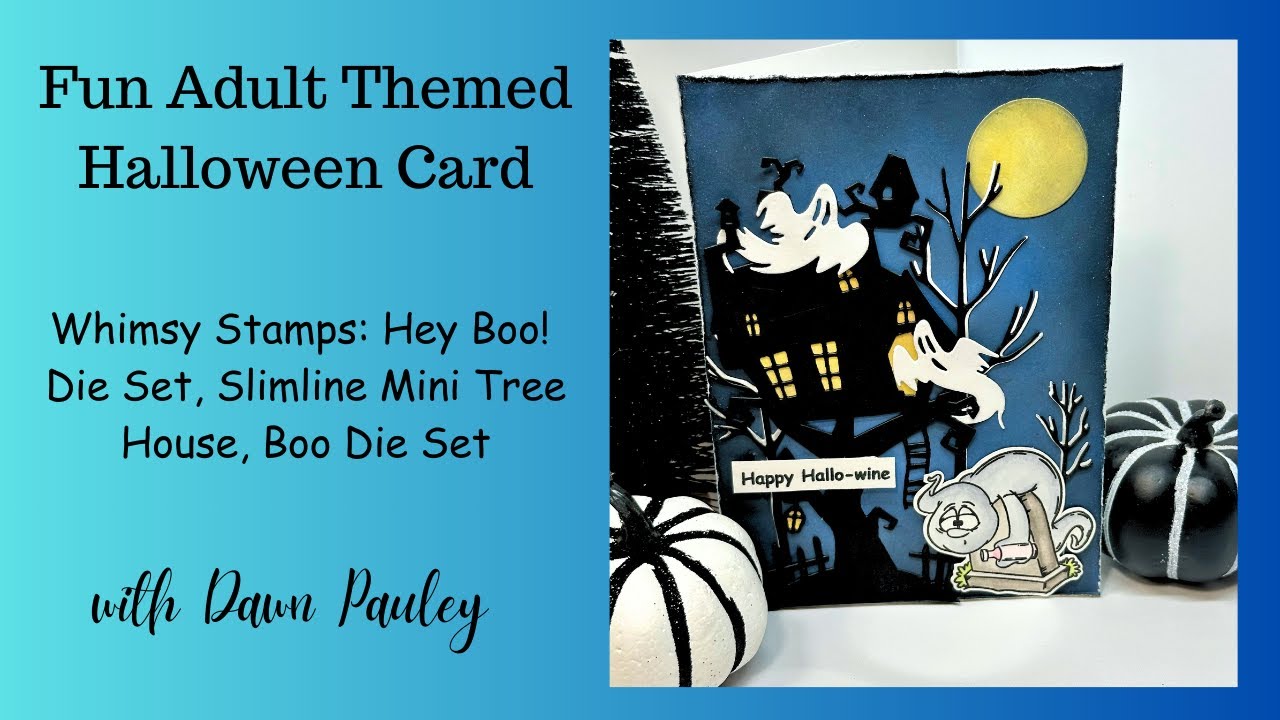 Fun Adult Themed Halloween Card | Whimsy Stamps Hey Boo Stamp Set
