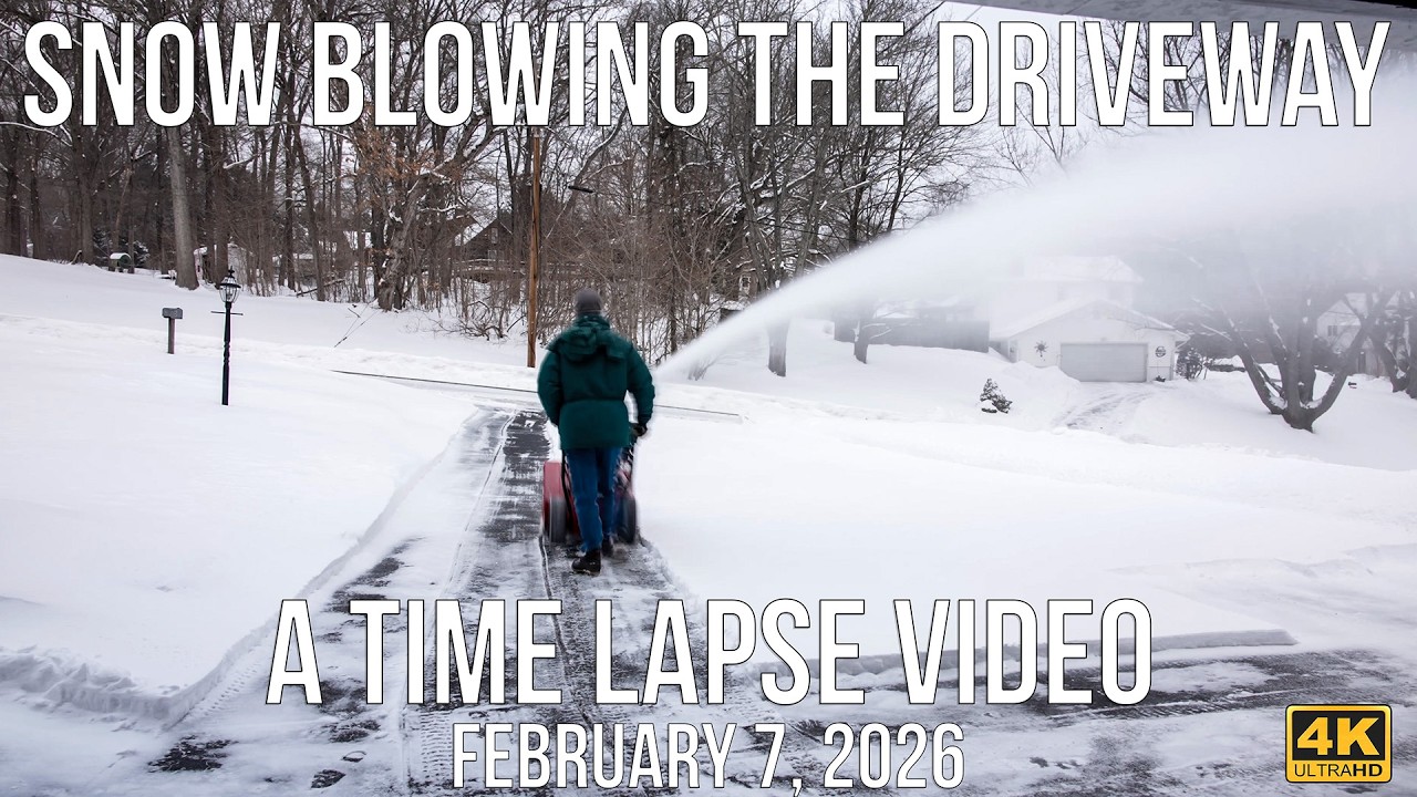 Snow Blowing Driveway Timelapse | 4 Inches of Snow | Sony ZV-E1 | 4K