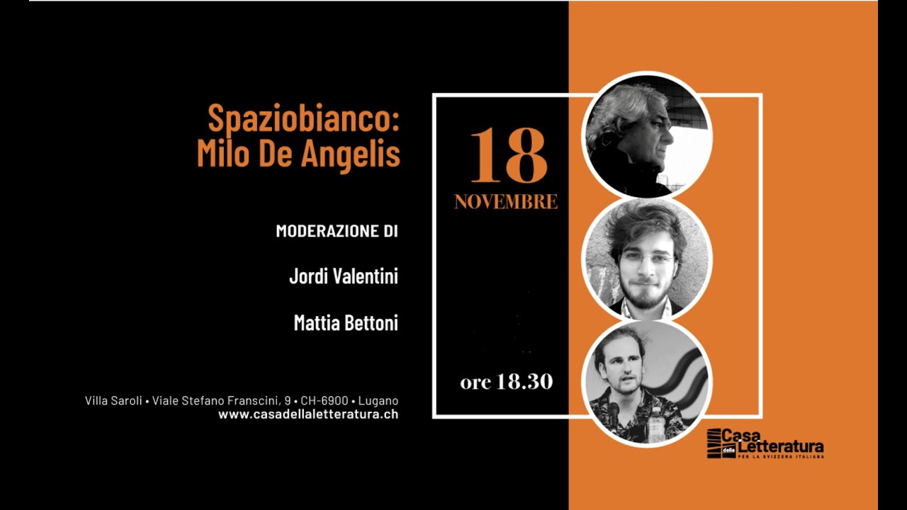 Spaziobianco: Milo De Angelis