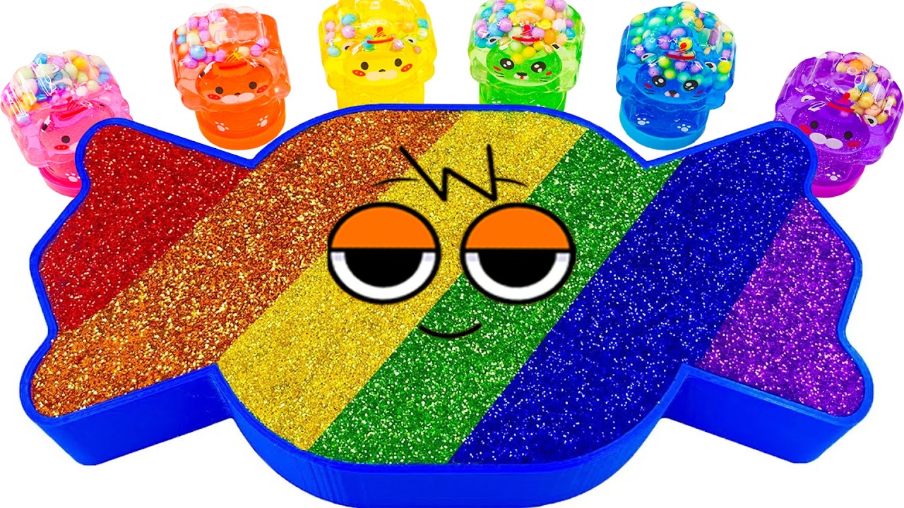 Video DIY | Cara Membuat Bak Mandi Permen Pelangi dari Campuran Slime dan Memotong ASMR
