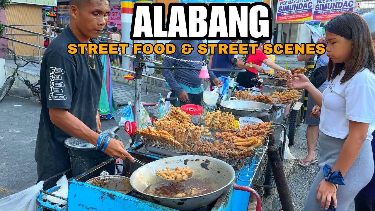 STREET FOOD and STREET SCENES in ALABANG MUNTINLUPA City, PHILIPPINES [4k] walking tour