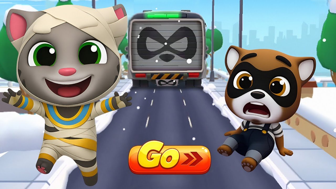 Talking Tom Gold Run New Update - Mummy Tom vs Raccoon Boss Fight | Funny Race Competition 🔥