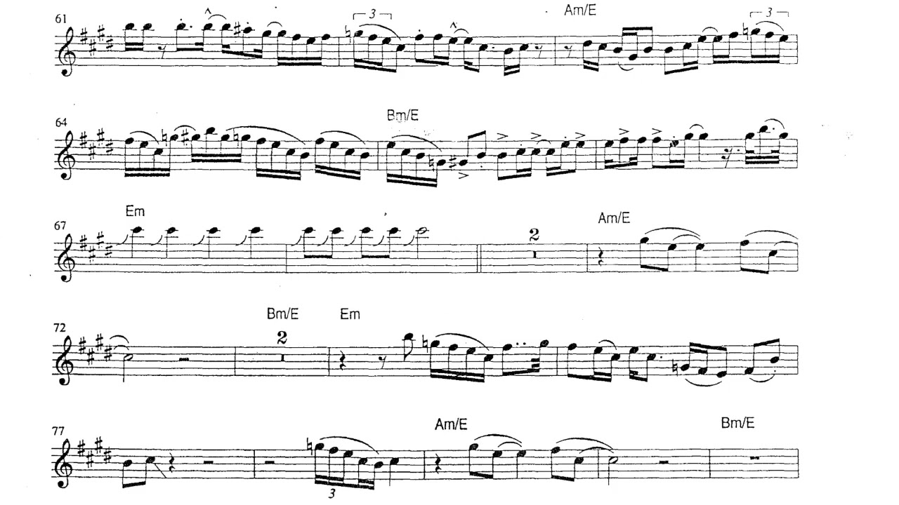 Lily was here alto sax Eb backing track