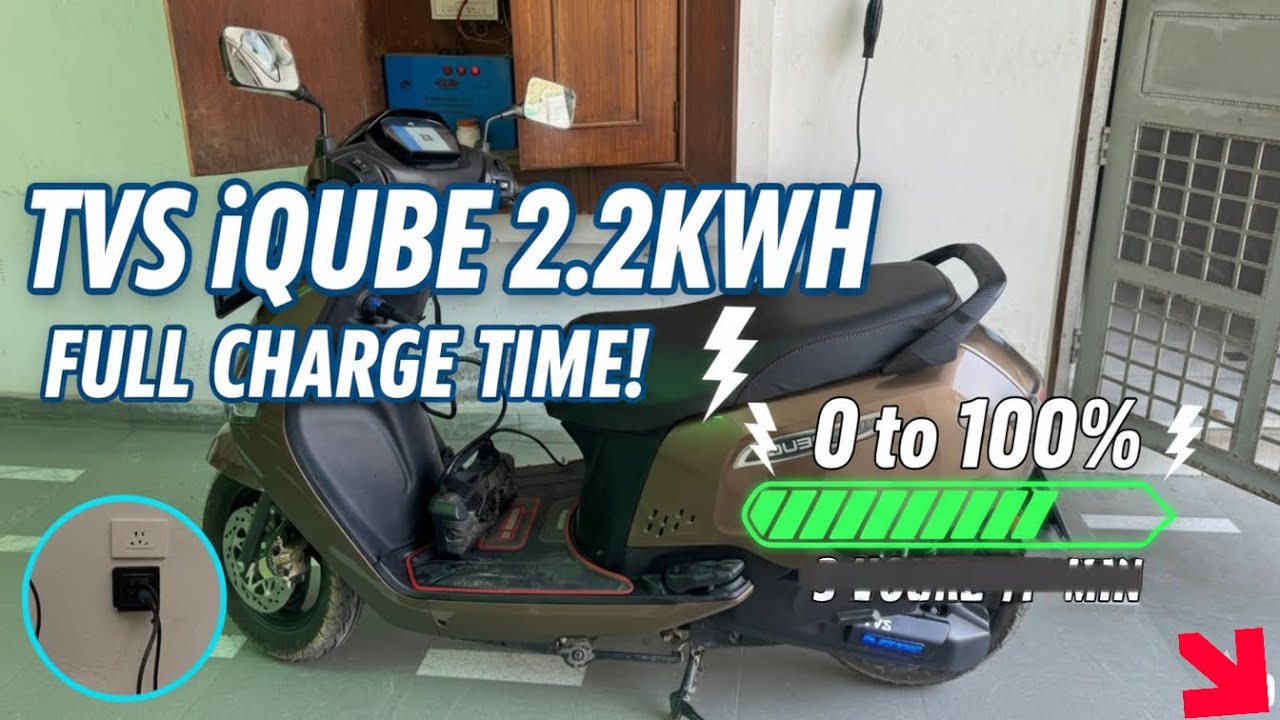 TVS Iqube 2,2 кВтч от 0 до 100 % при полной зарядке hone me kitna time lagta hai❓|| Обзор ||