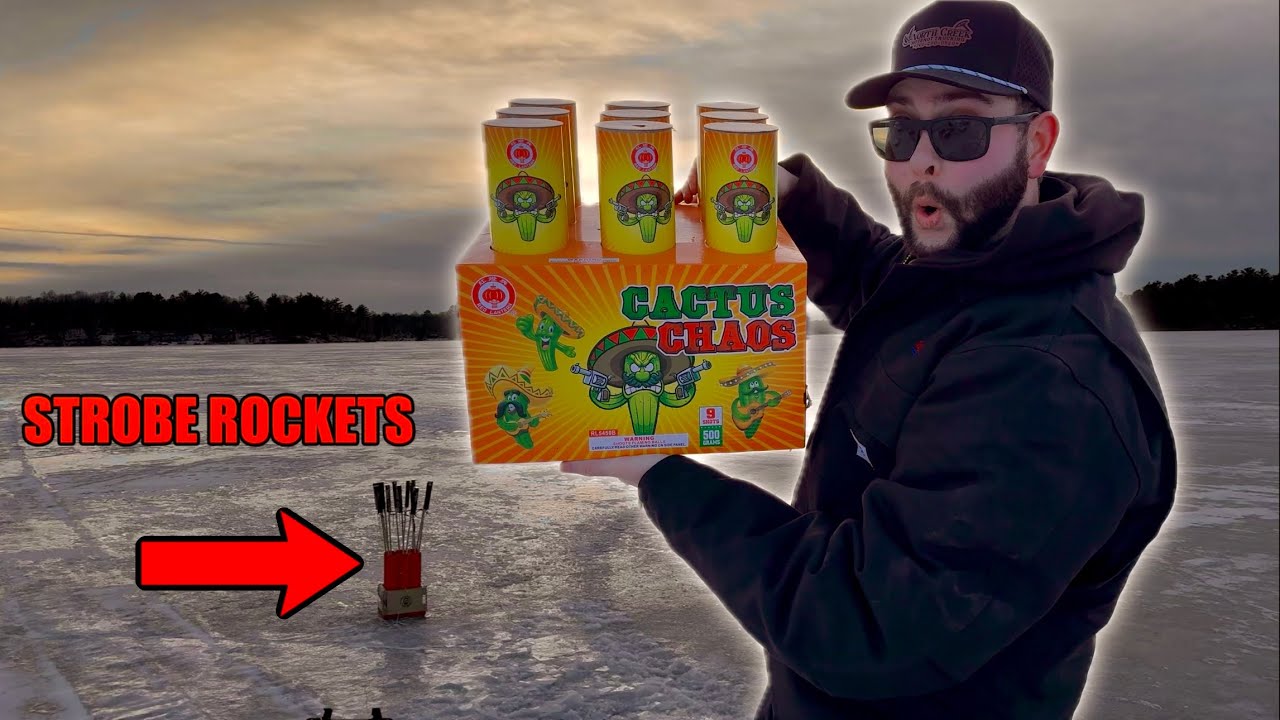Trying Some New &ldquo;BIG RIPPER&rdquo; Fireworks on a Frozen Lake! 