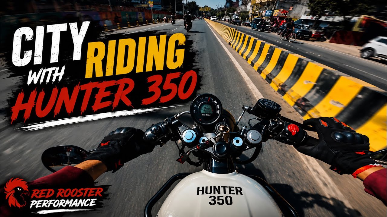CITY RUN WITH HUNTER350(Red rooster Exhaust & Ngage Performance Air filter) | Pops and bangs Alert!!