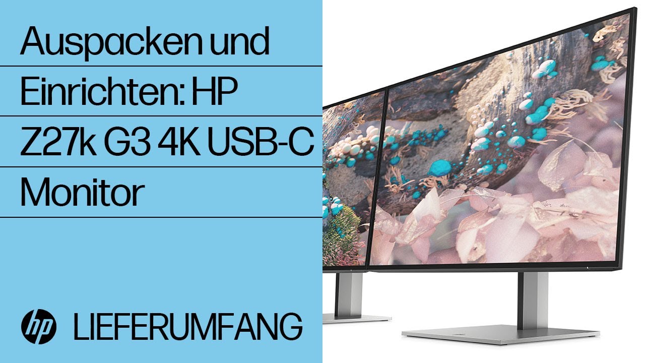 Auspacken und Einrichten des HP Z27k G3 4K USB-C Monitors | HP Monitore | HP Support