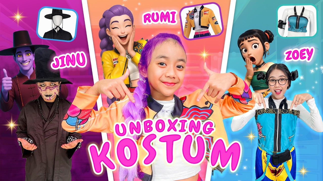 SAMANTHA COSPLAY RUMI KPOP DEMON HUNTER 😍 UNBOXING KOSTUM RUMI HUNTRIX JINU SAJA BOYS ZOEY HUNTRIX