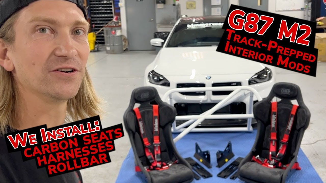 G87 M2 Track Car gets Carbon Fiber Race Seats & Rollbar!