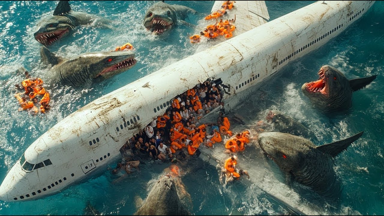 यह Airplane बिच समुद्र में गिर जाता है और सभी यात्री शार्क का खाना बन जाते हैं ||