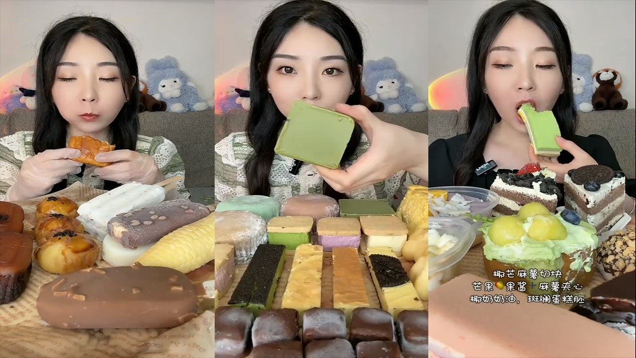 ASMR CREPE CAKE || Chinese Dessert Mukbang || REAL SOUND