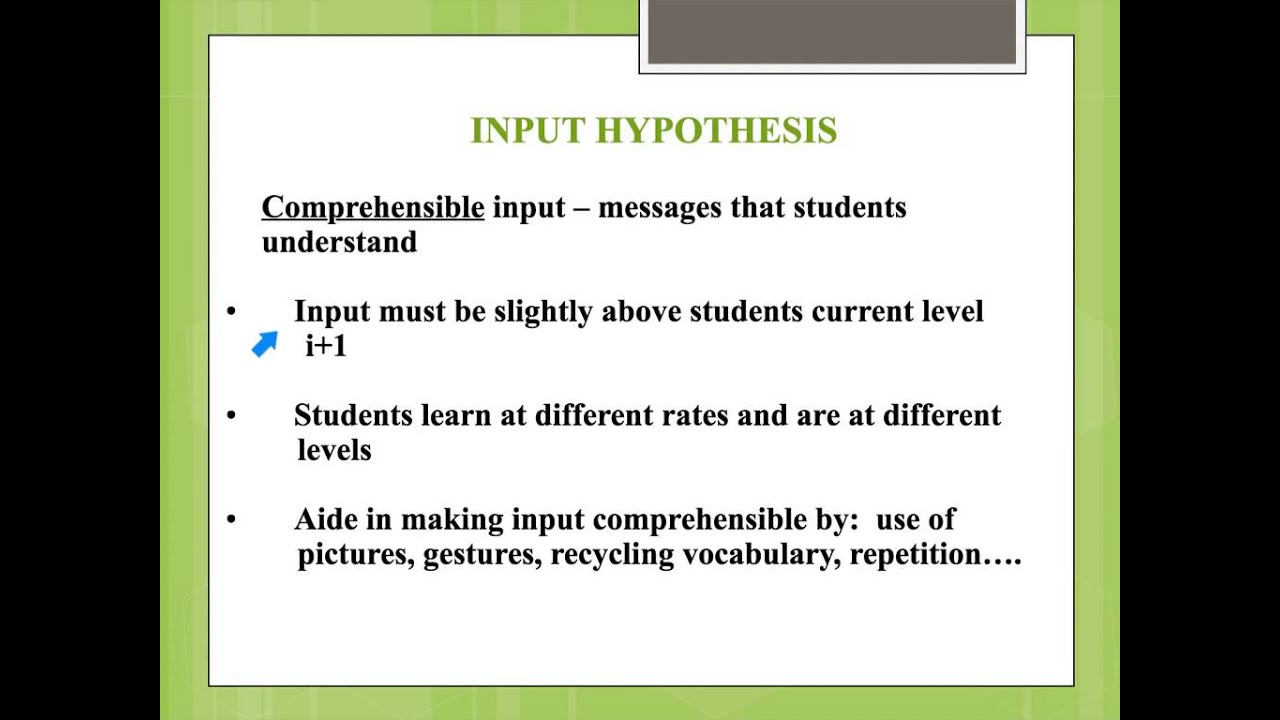 Krashen's Theories Lecture