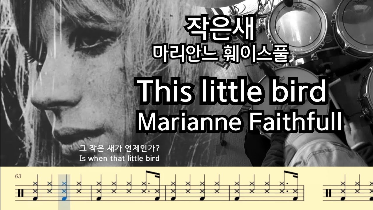 This little bird - Marianne Faithfull (작은새-마리안느 훼이스풀). Drumcover.  Drum sheet music.  드럼커버.  드럼악보 