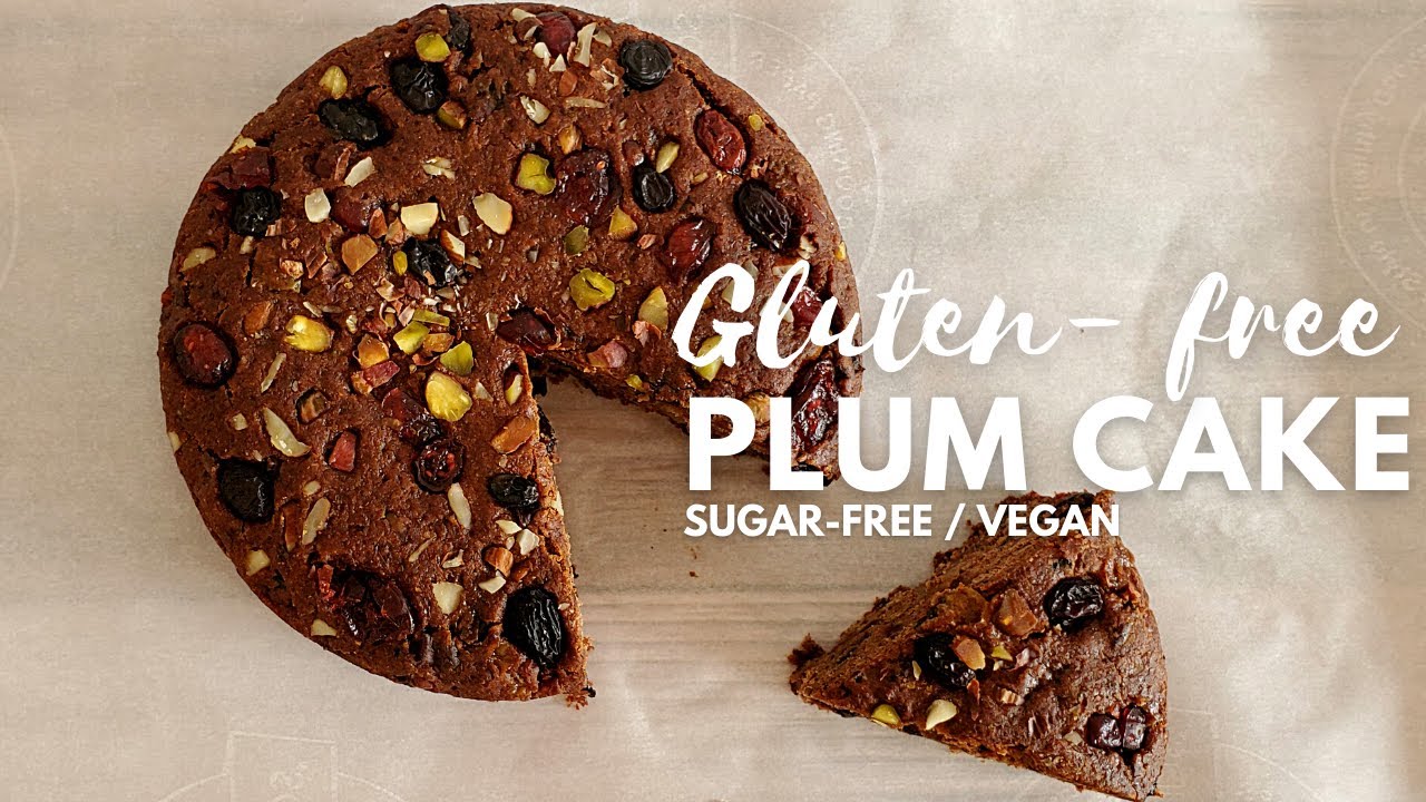 Gluten free Christmas Cake | Sugar free Vegan Plum Cake