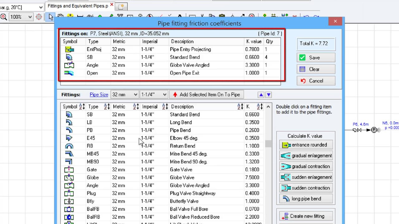 Pipe Flow Expert Software Fittings And Equivalent Pipes
