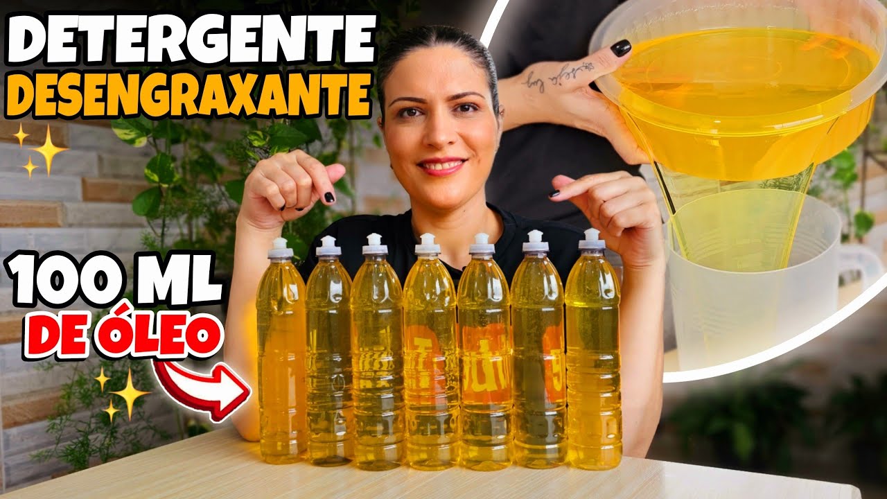COM 30 GRAMAS DE SODA E 100 ML DE ÓLEO FIZ O DETERGENTE FAMOSO DESENGRAXANTE LIMPA TUDO !