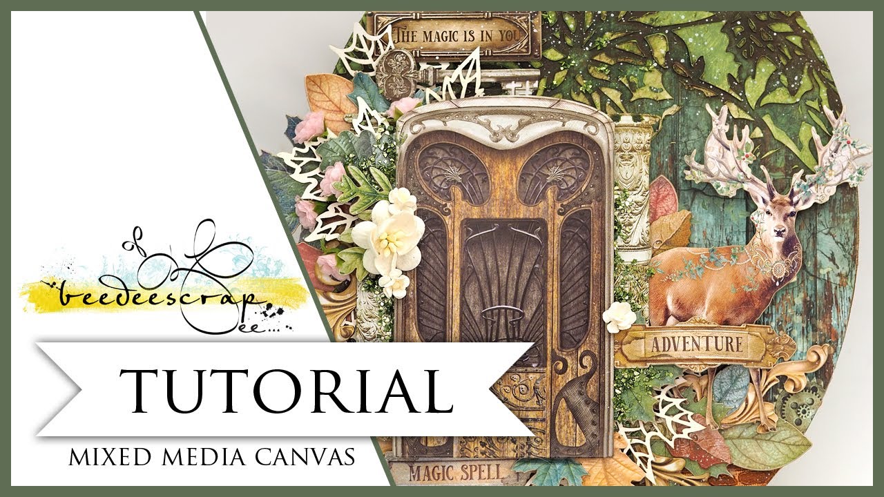Mixed Media Canvas with Stamperia Magic Forrest Collection