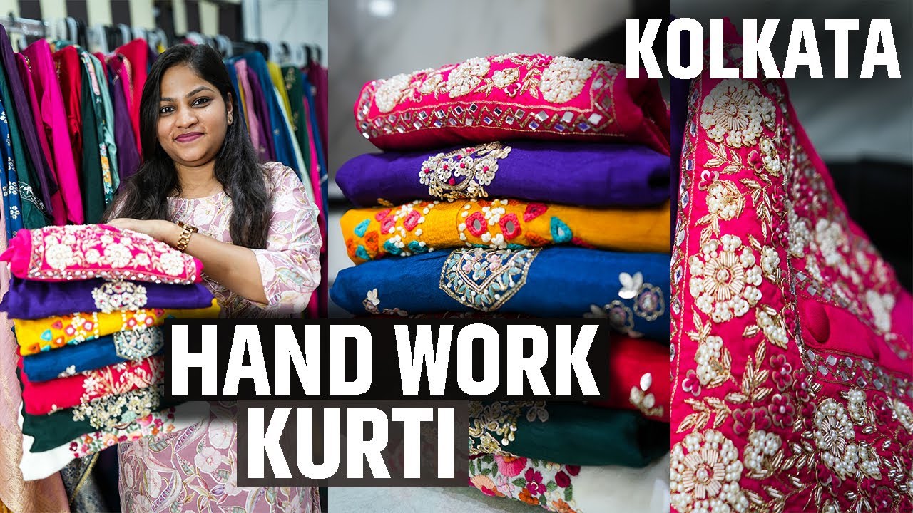 Pure Cotton / Dola Silk /Muslin / Chanderi Silk Handwork Kurti Manufacturer in Kolkata, Barabazar