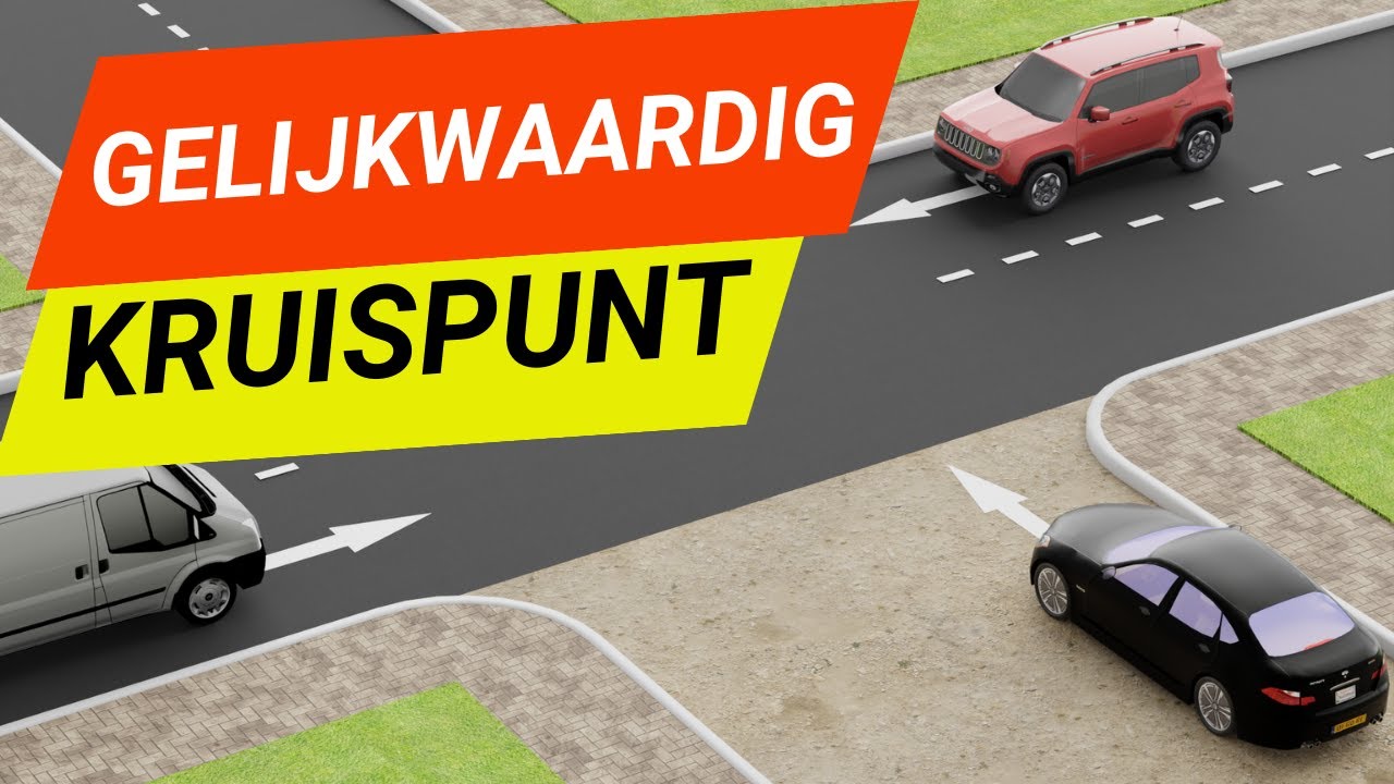 Gelijkwaardige kruispunten uitgelegd + voorrangssituaties!