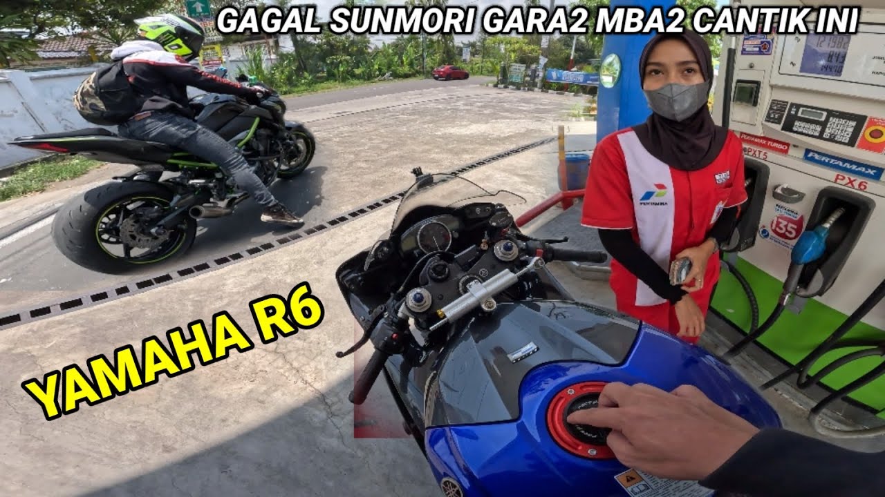 Не смог удержаться на мотоцикле R6, чуть не закончился бензин.