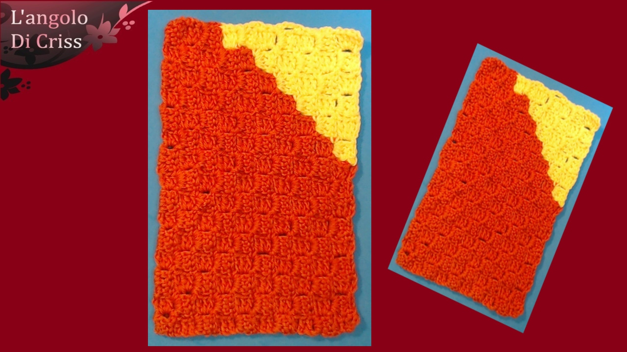Tecnica corner to corner C2C all'uncinetto - lavorazione rettangolare per copertine c2c - tutorial