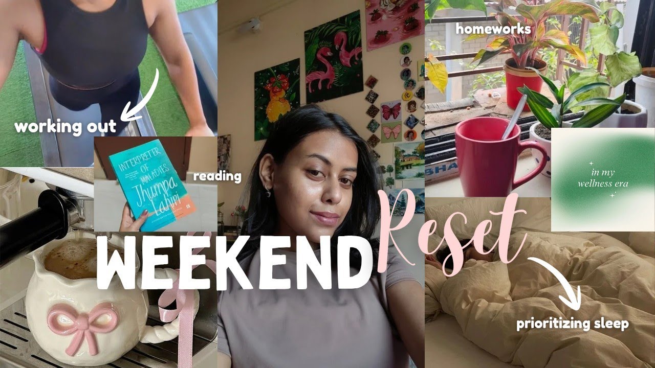 Weekend RESET vlog 🧖✨☕| prioritizing wellness, homework, prep for the week