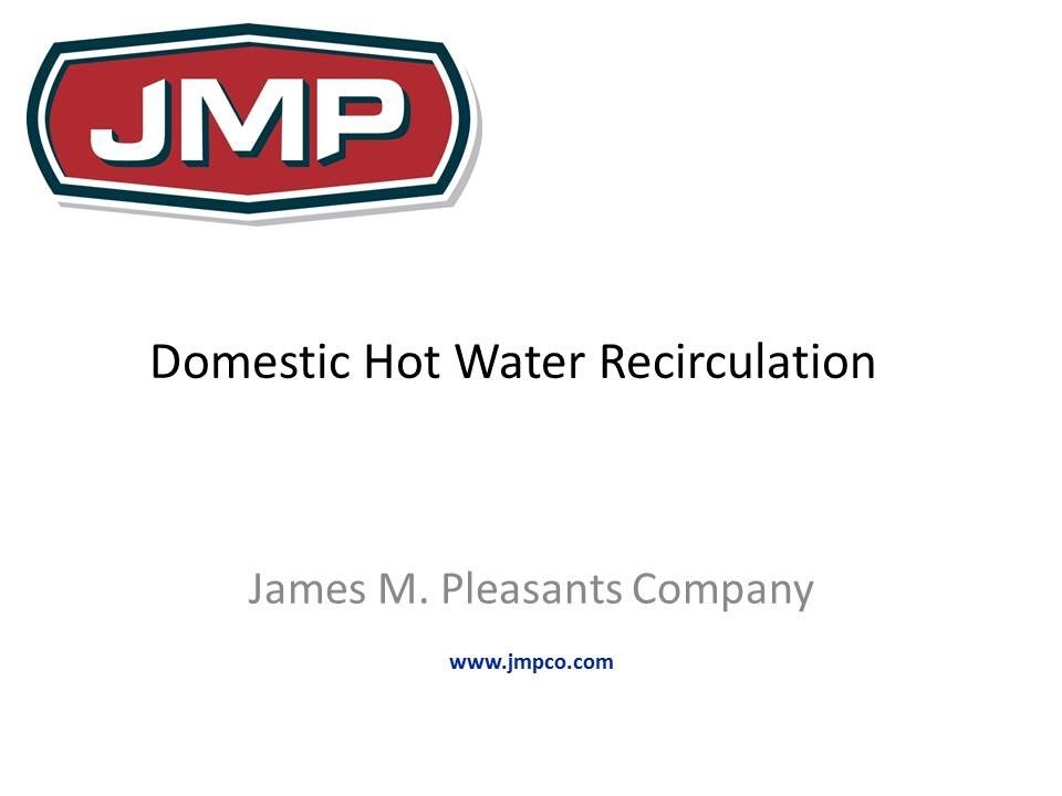 Domestic Hot Water Recirculation