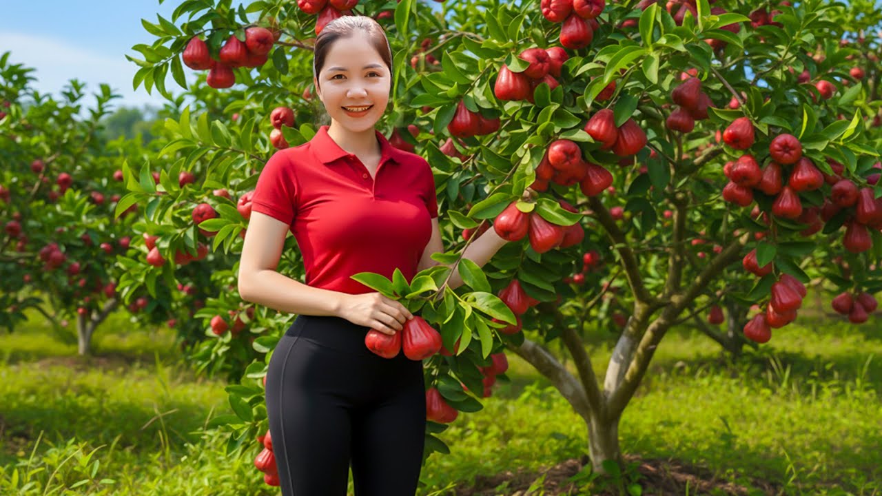How to Harvesting 1000+ Kg Wax Apple, goes To Market Sell - Harvesting and Cooking | Han Harvesting