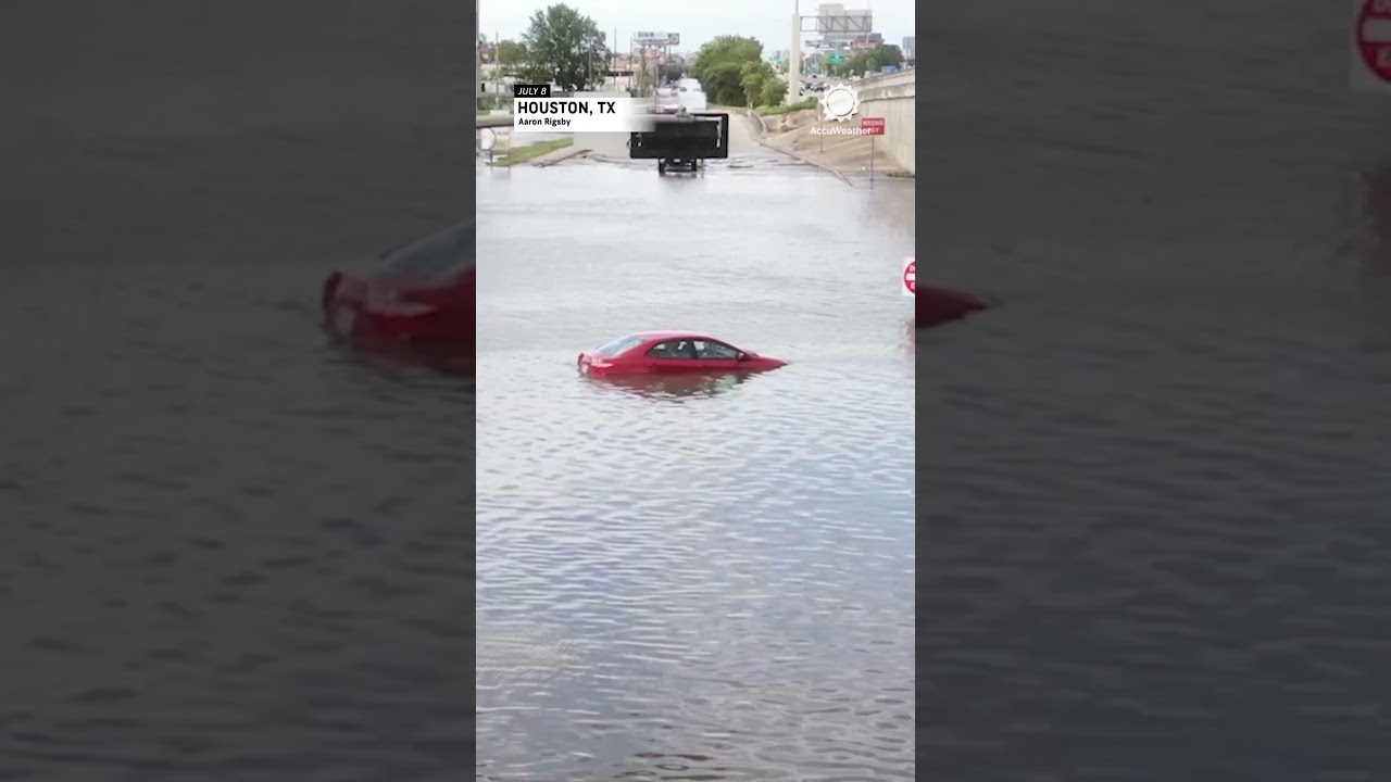 Drone: Widespread Flooding in Houston After Hurricane Beryl
