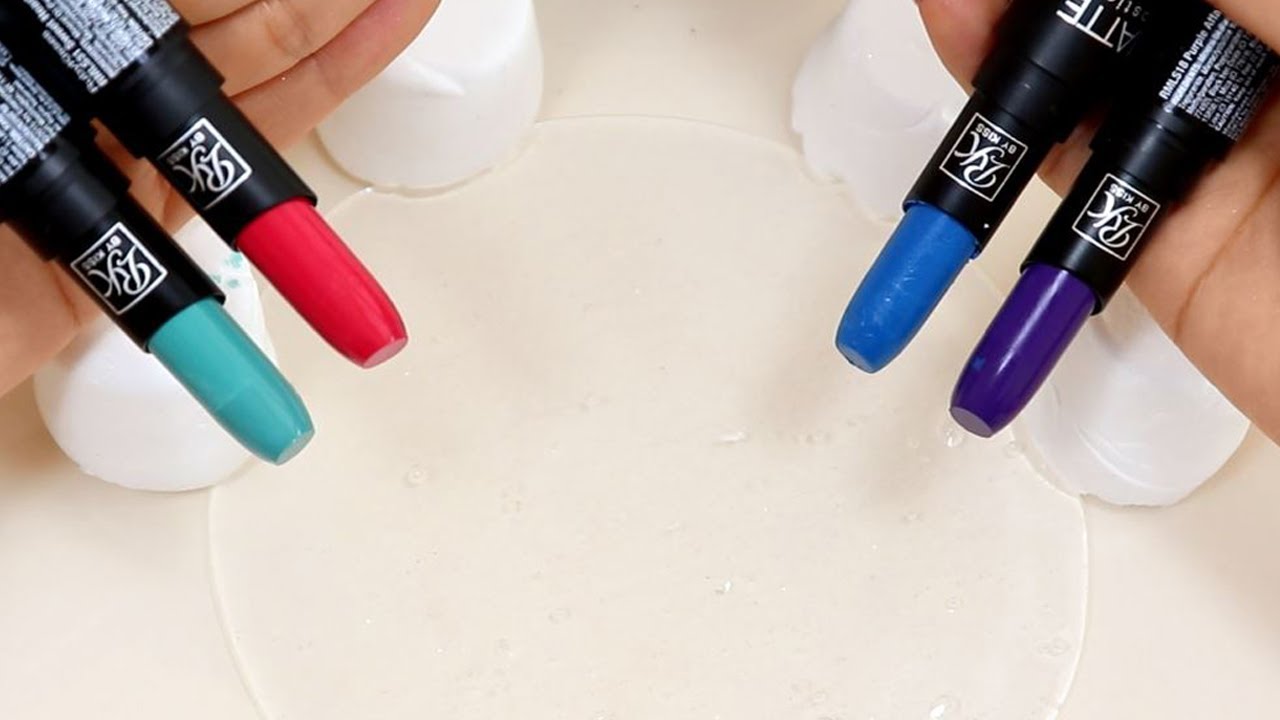 Slime Coloring compilation With claycracking,Makeup,Lip,Eyeshadow,Glitter! ★ASMR★