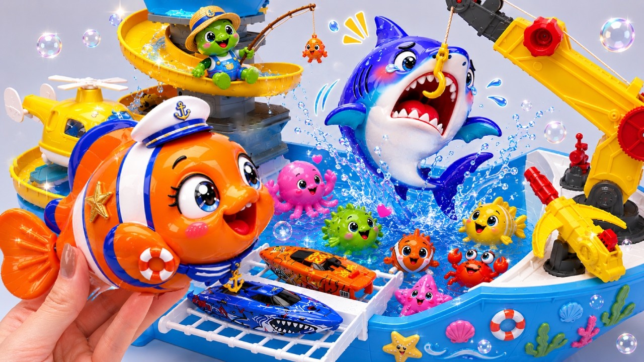 1 Hour ASMR Satisfying Unboxing Nemo Ocean Rescue Boat Shark Fishing Toys Collection🐠🦈Aqua Toys ASMR