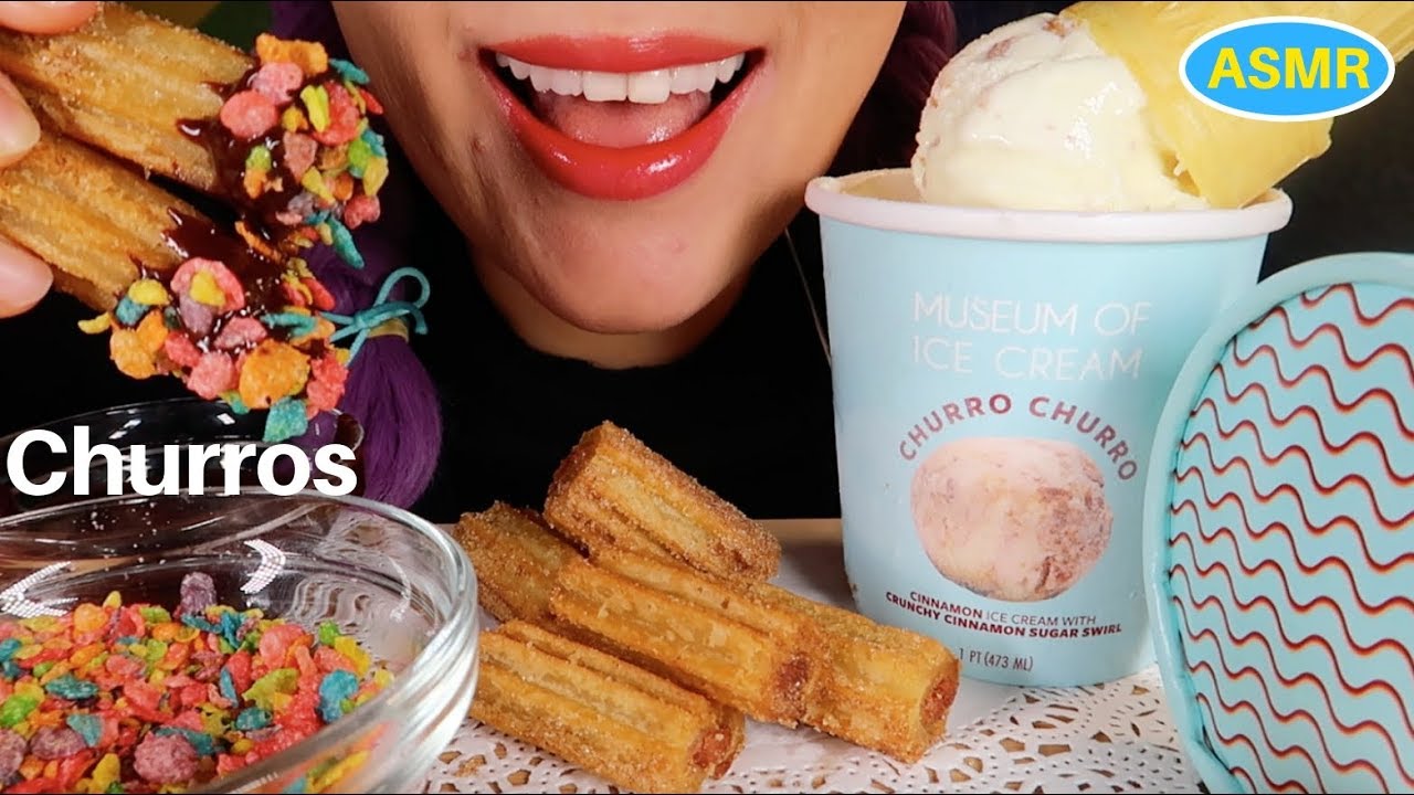 ASMR MUSEUM OF ICE CREAM”CHURRO CHURRO” +CHURROS EATING SOUND |츄로스 아이스크림+츄로스 리얼사운드 먹방 |CURIE.ASMR