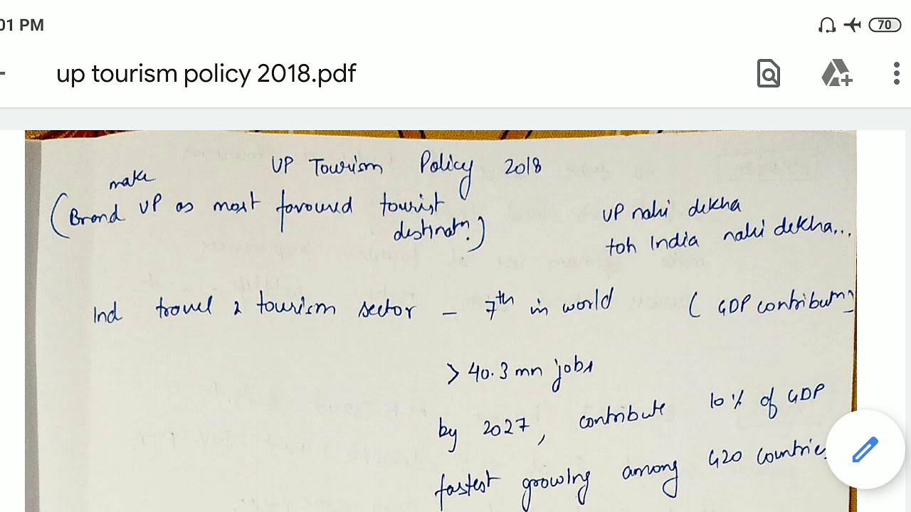 UP Tourism Policy in 10 minutes